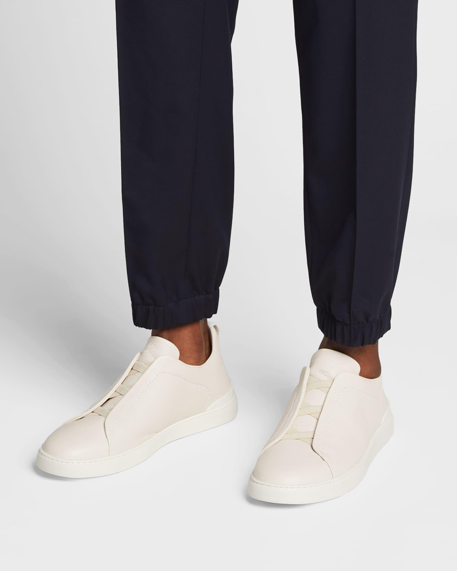 Men's Triple Stitch Leather and Suede Sneakers Product Image