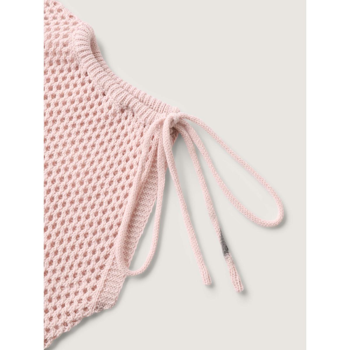 Plus Size Cut-Out Sleeve Tie Swim Cover-Up Women's Swimwear Nudepink Beach Loose Cut-Out Curve Swim Cover Ups BloomChic 22-24/3X Product Image