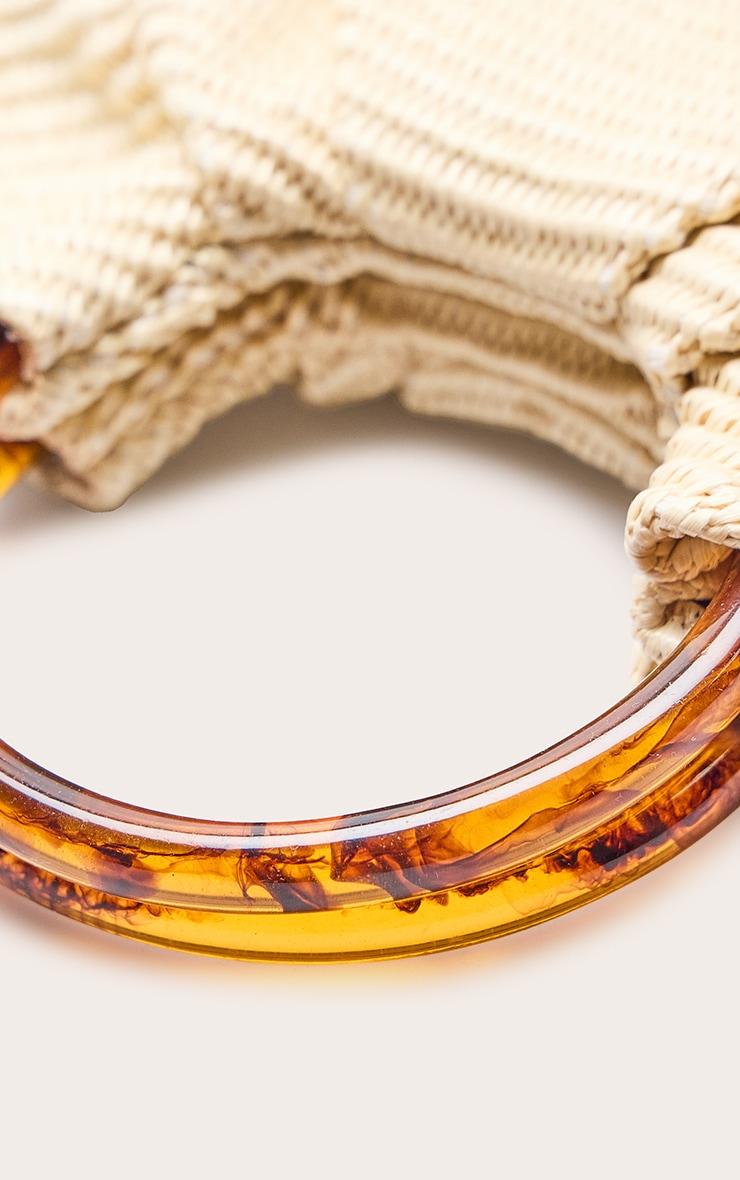 Cream Raffia Trapeze Hand Bag Product Image