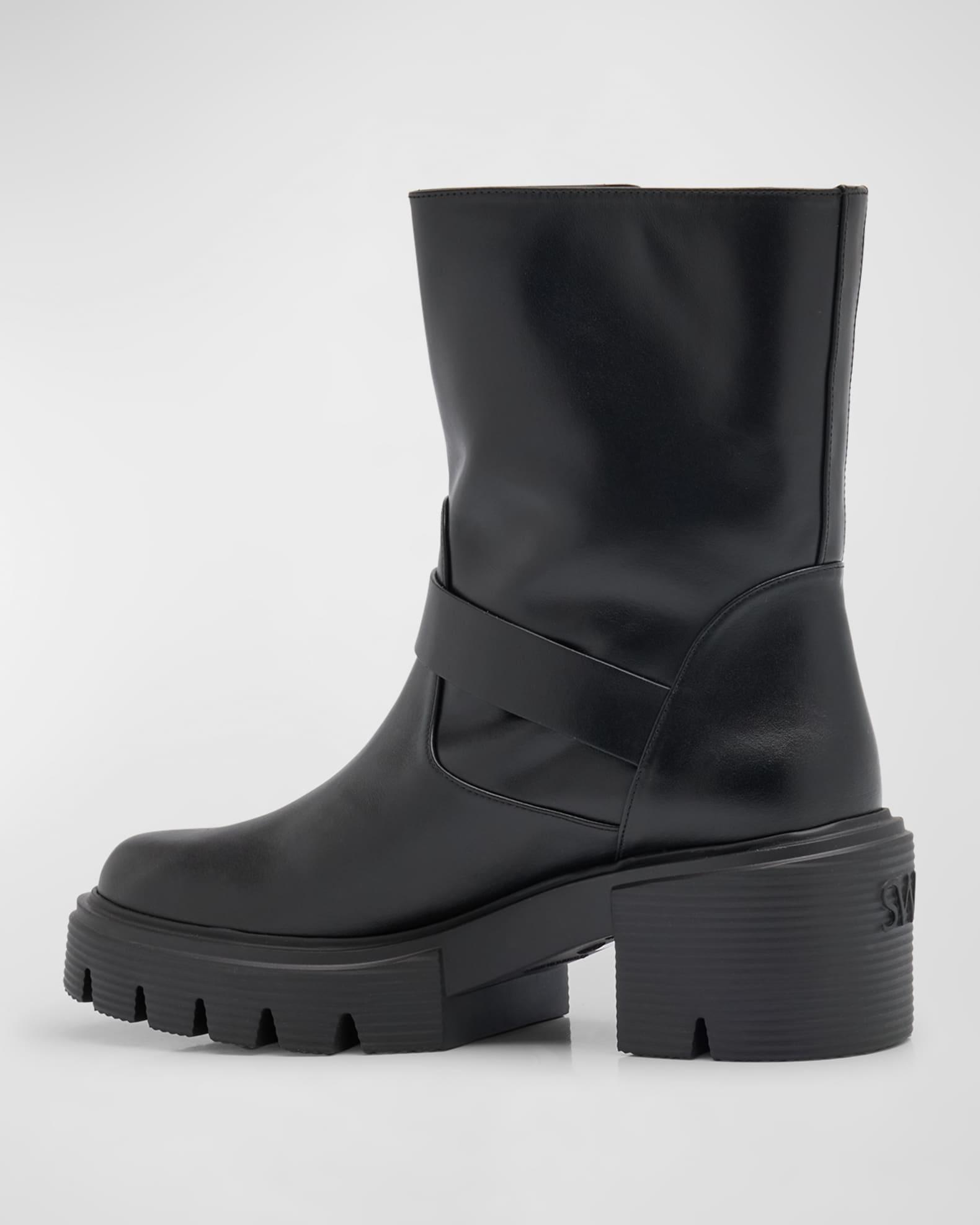 Soho Calfskin Buckle Moto Booties Product Image