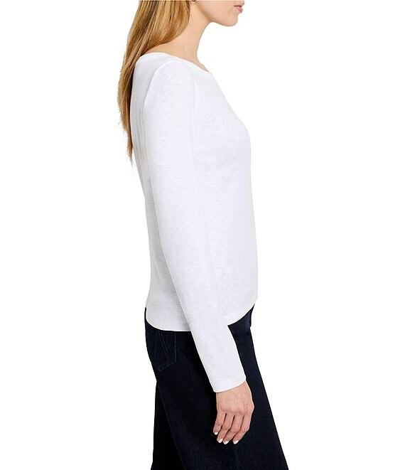 NIC + ZOE Knit Boat Neck Long Sleeve Shortie Tee Product Image