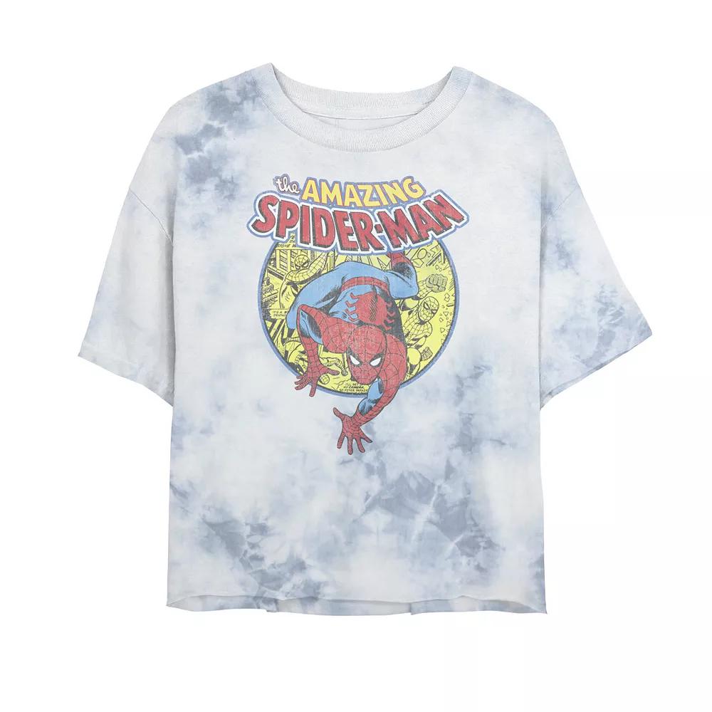 Juniors' Marvel Amazing Spider-Man Vintage Comic Tee, Girl's, Size: XL, White Blue Product Image