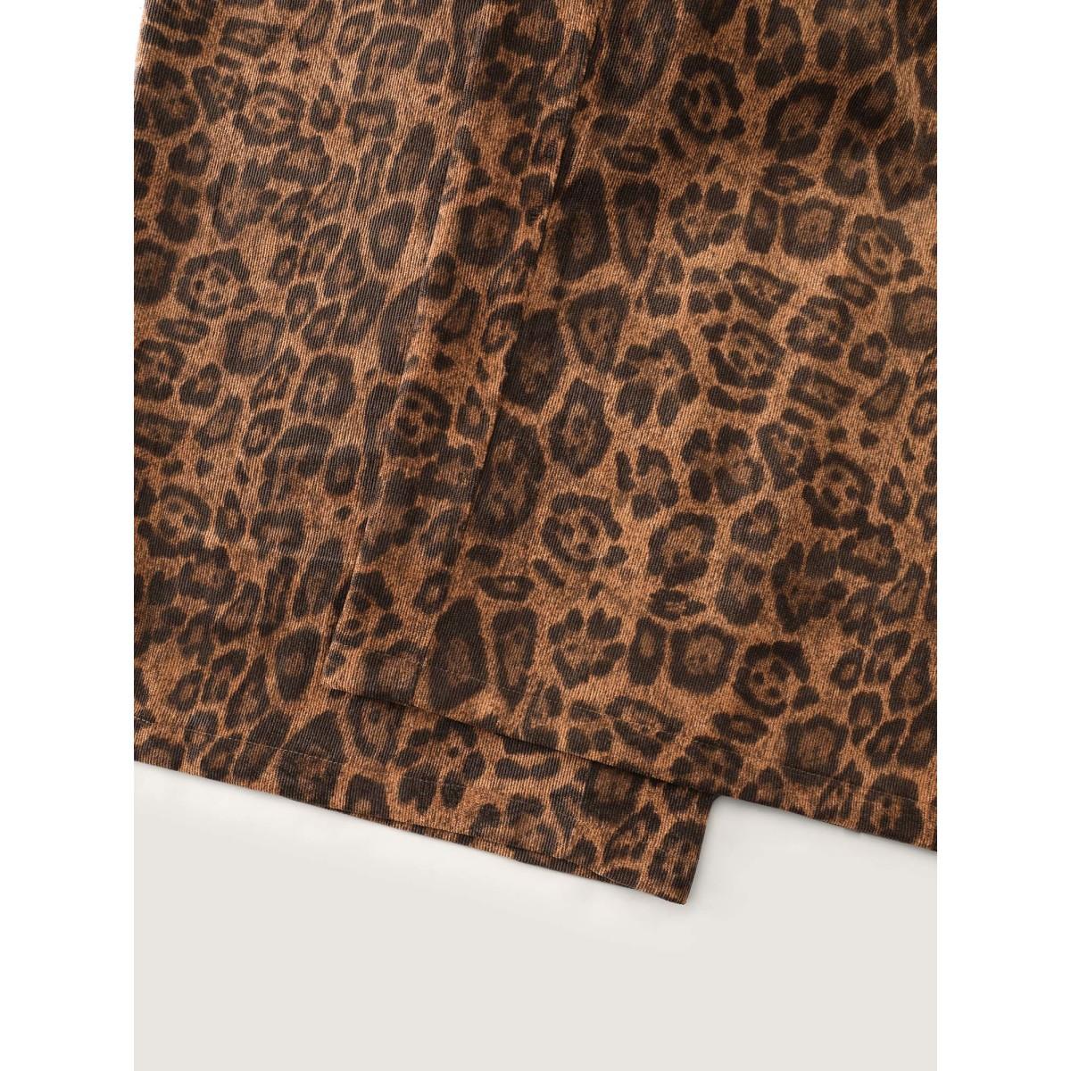 Plus Size Leopard Print Wide-Leg Pants Women Leopard Timeless Loose Mid Rise Elegant Pants BloomChic 22-24/3X Product Image