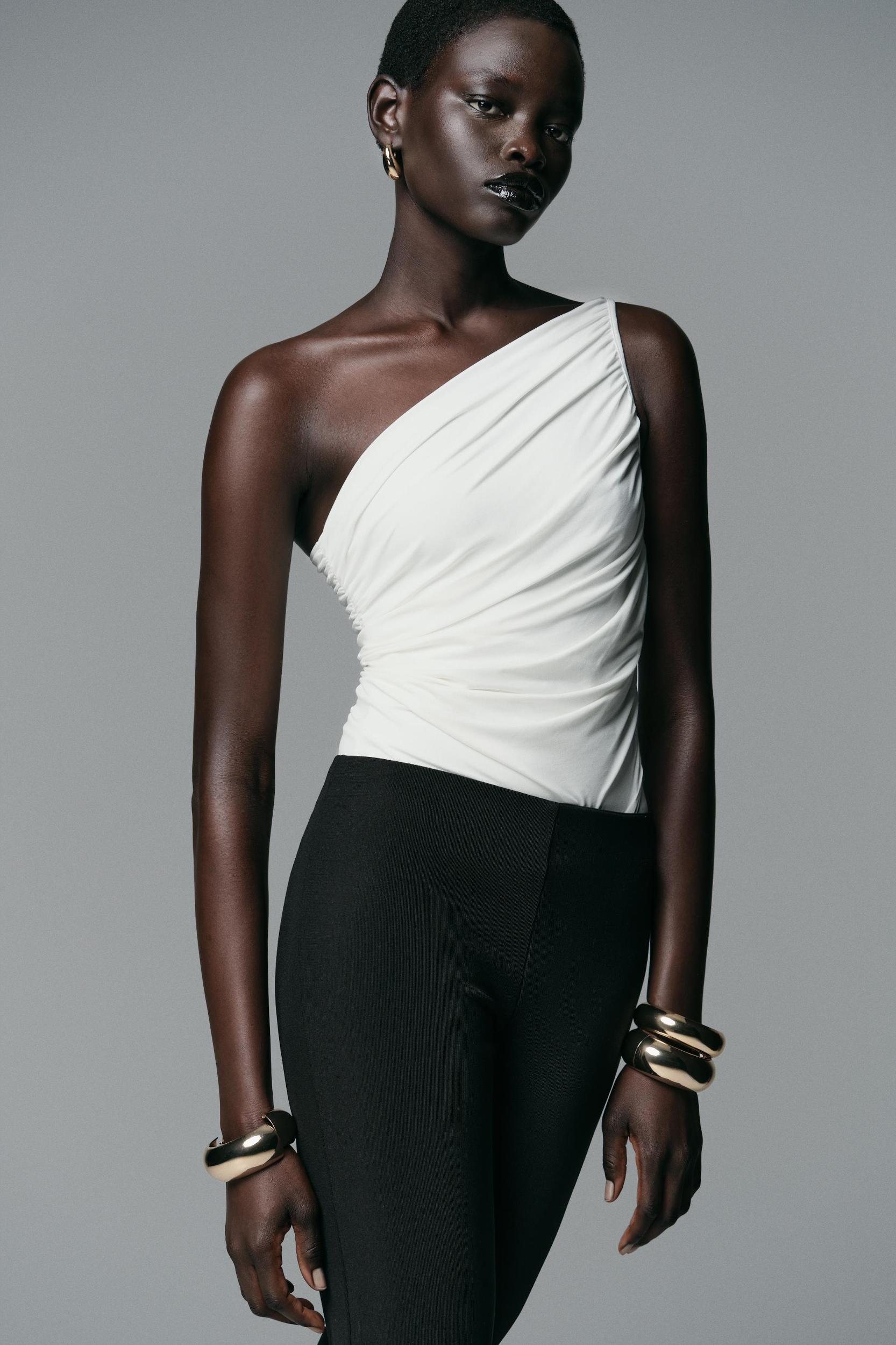 ASYMMETRIC DRAPED BODYSUIT Product Image