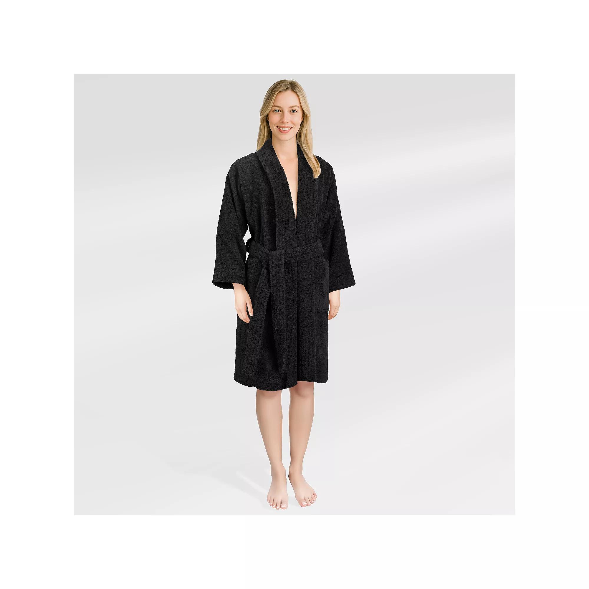 Women's American Soft Linen Long Sleeve Terry Bathrobe, Adult Unisex,  Product Image