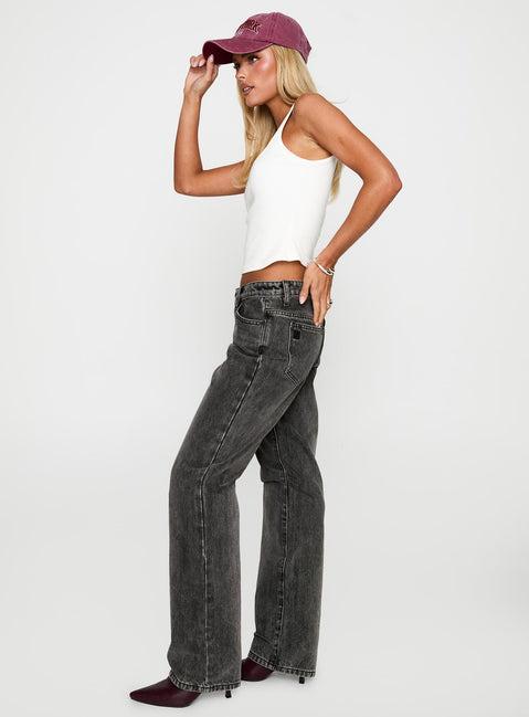 Better Half Low Rise Straight Leg Jeans Charcoal Product Image