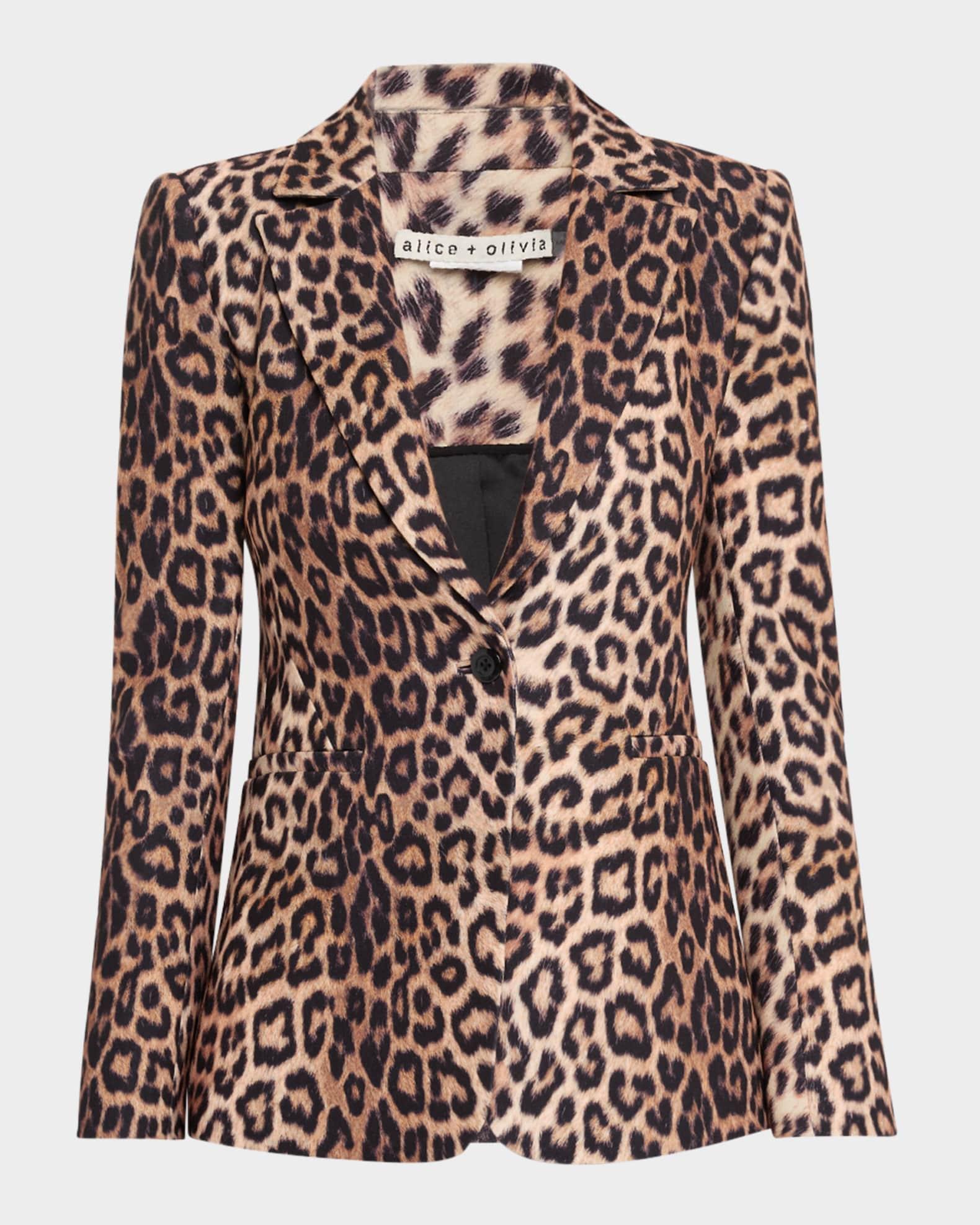 Macey Leopard Fitted Blazer Product Image