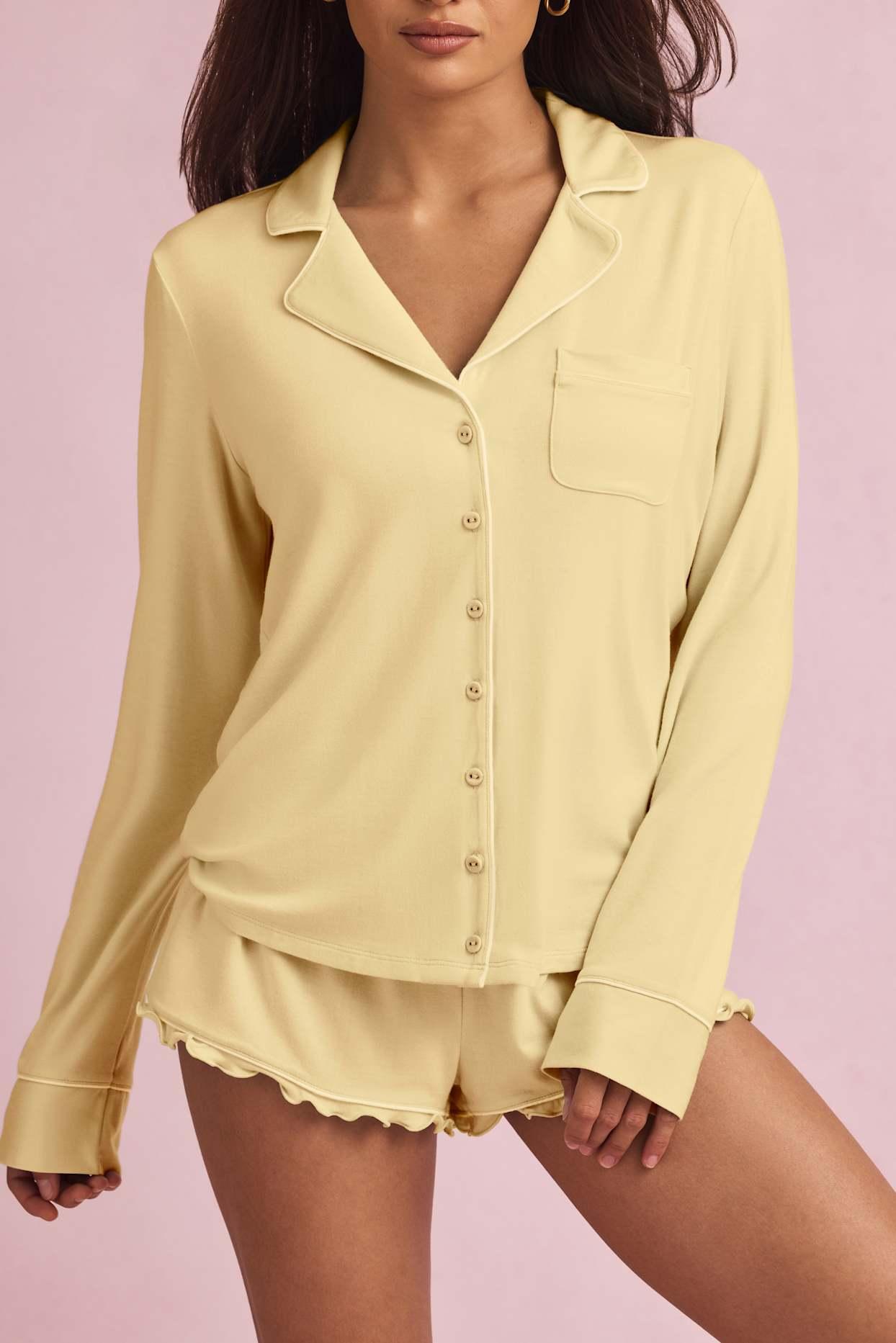 Modal Long-Sleeve Pyjama Top in Mint Product Image