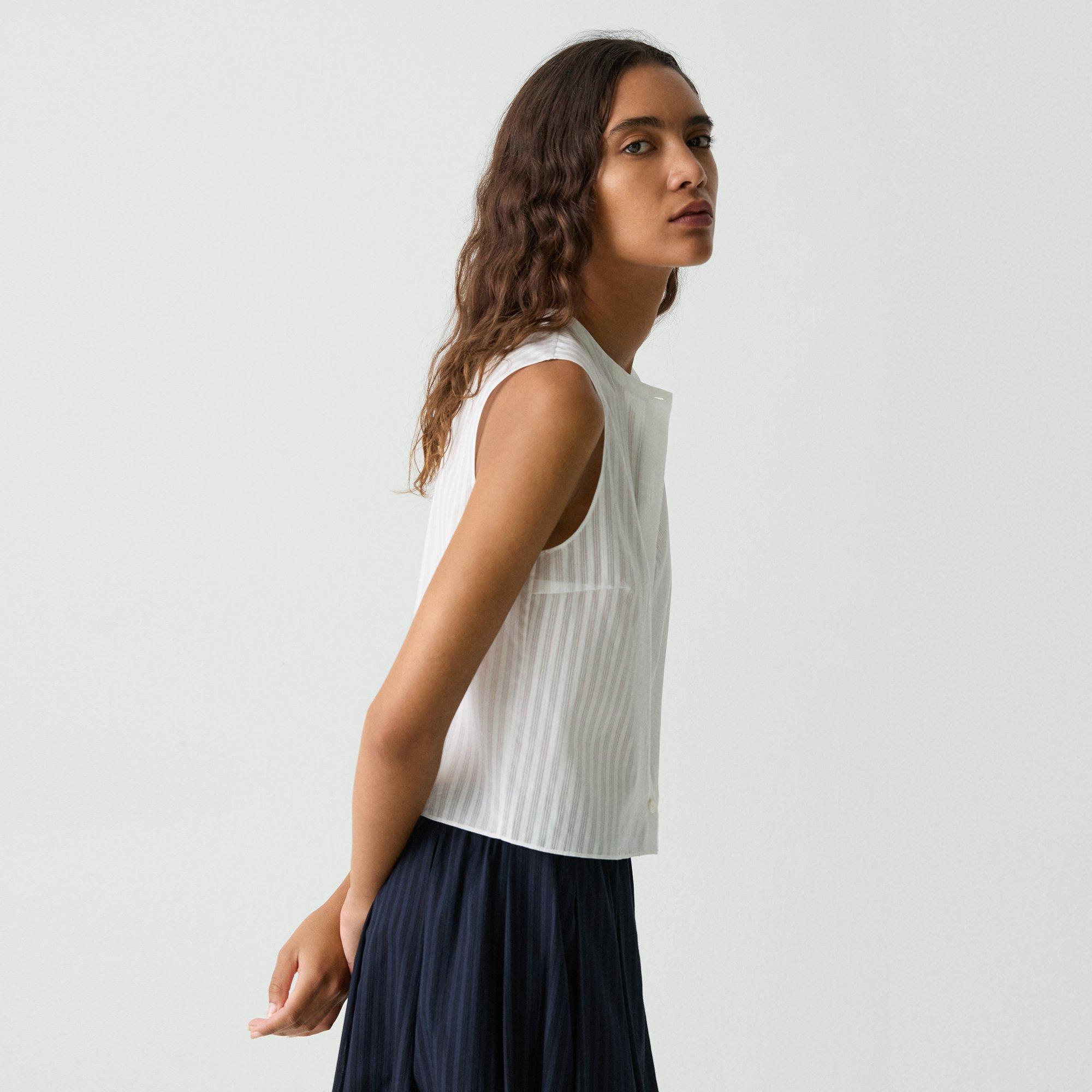 Linear Cotton Button-Up Shell Top | Theory Product Image