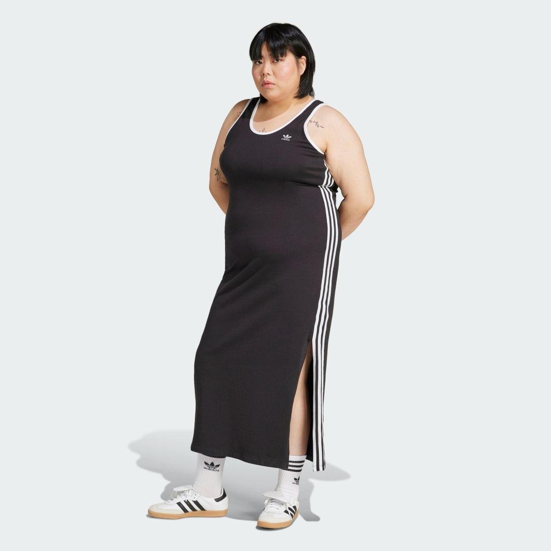 adidas Womens adicolor Classics 3 Stripes V-Neck Midi Dress Product Image