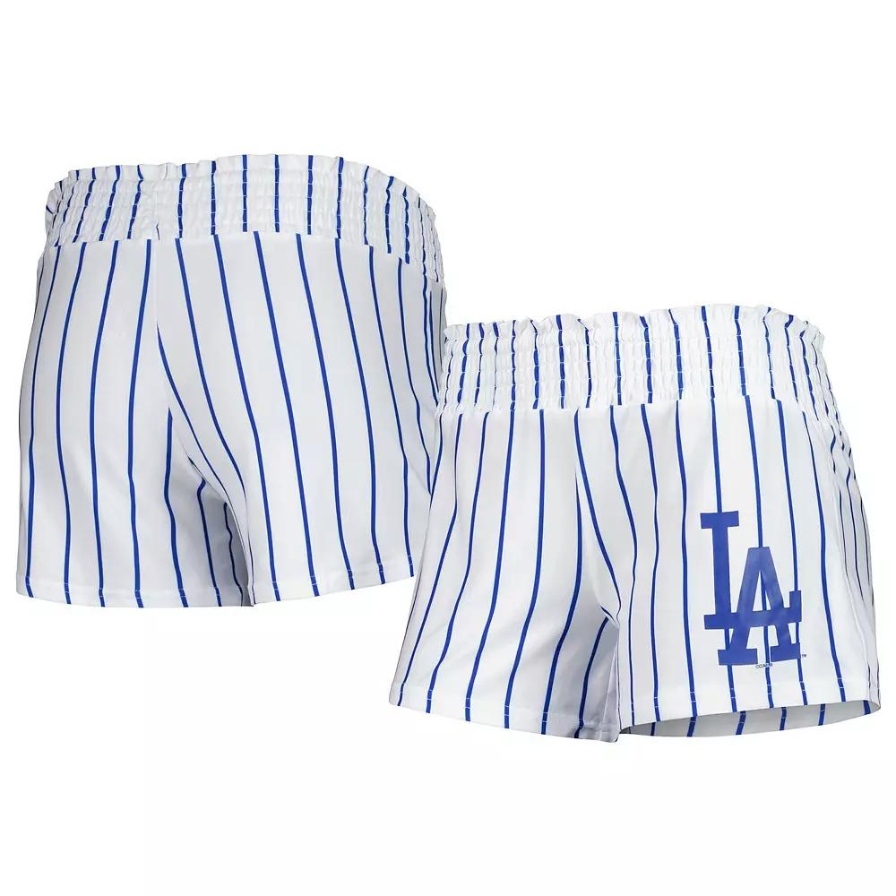 Women's Concepts Sport White Los Angeles Dodgers Reel Pinstripe Sleep Shorts, Size: Medium Product Image