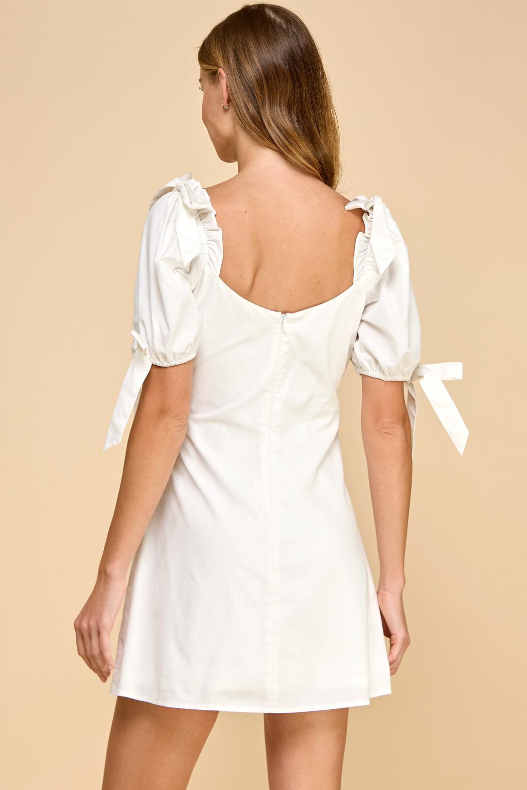 Puff Slv Bow Det Dress Product Image