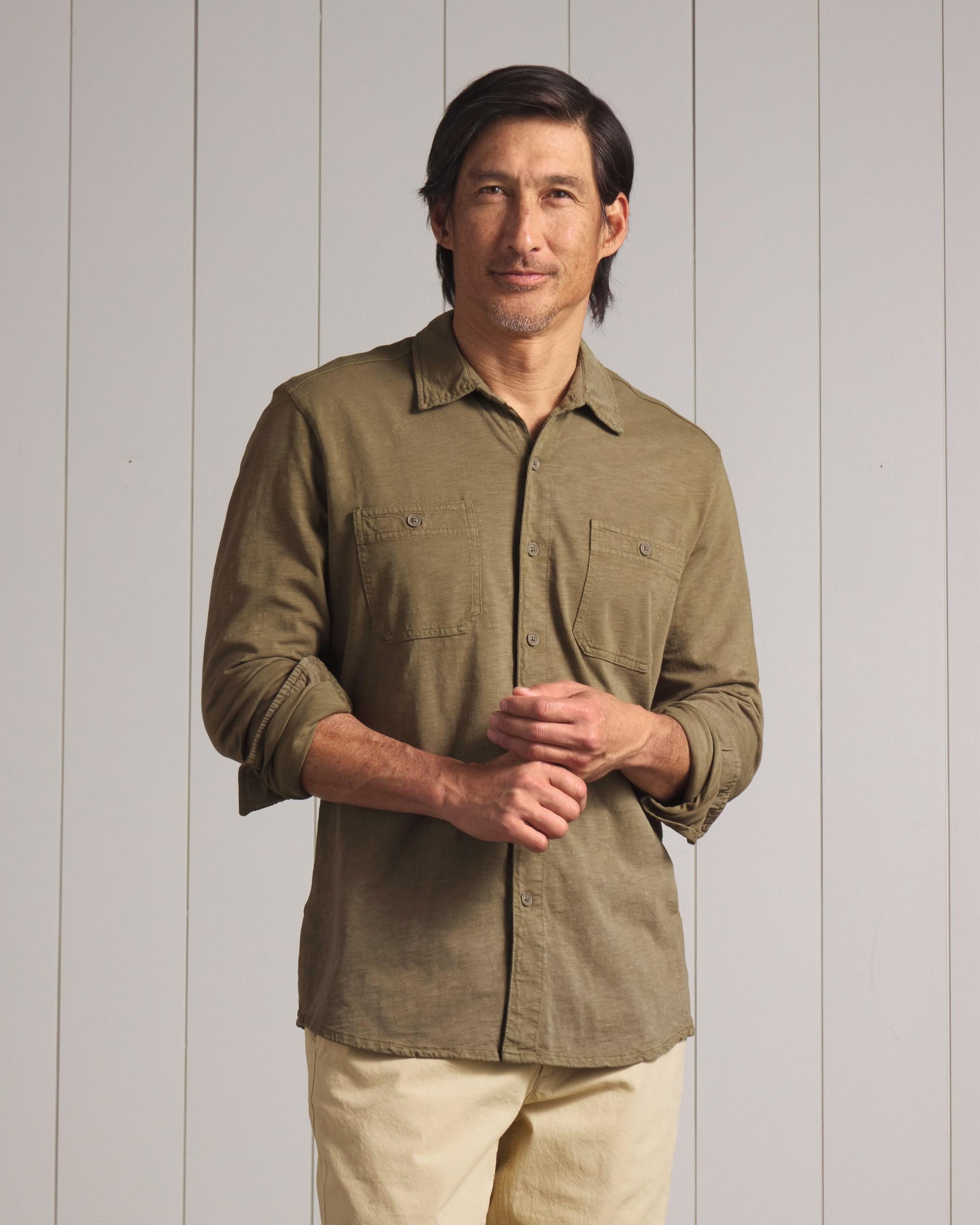 Flex Everyday Knit Shirt - Faded Olive Product Image