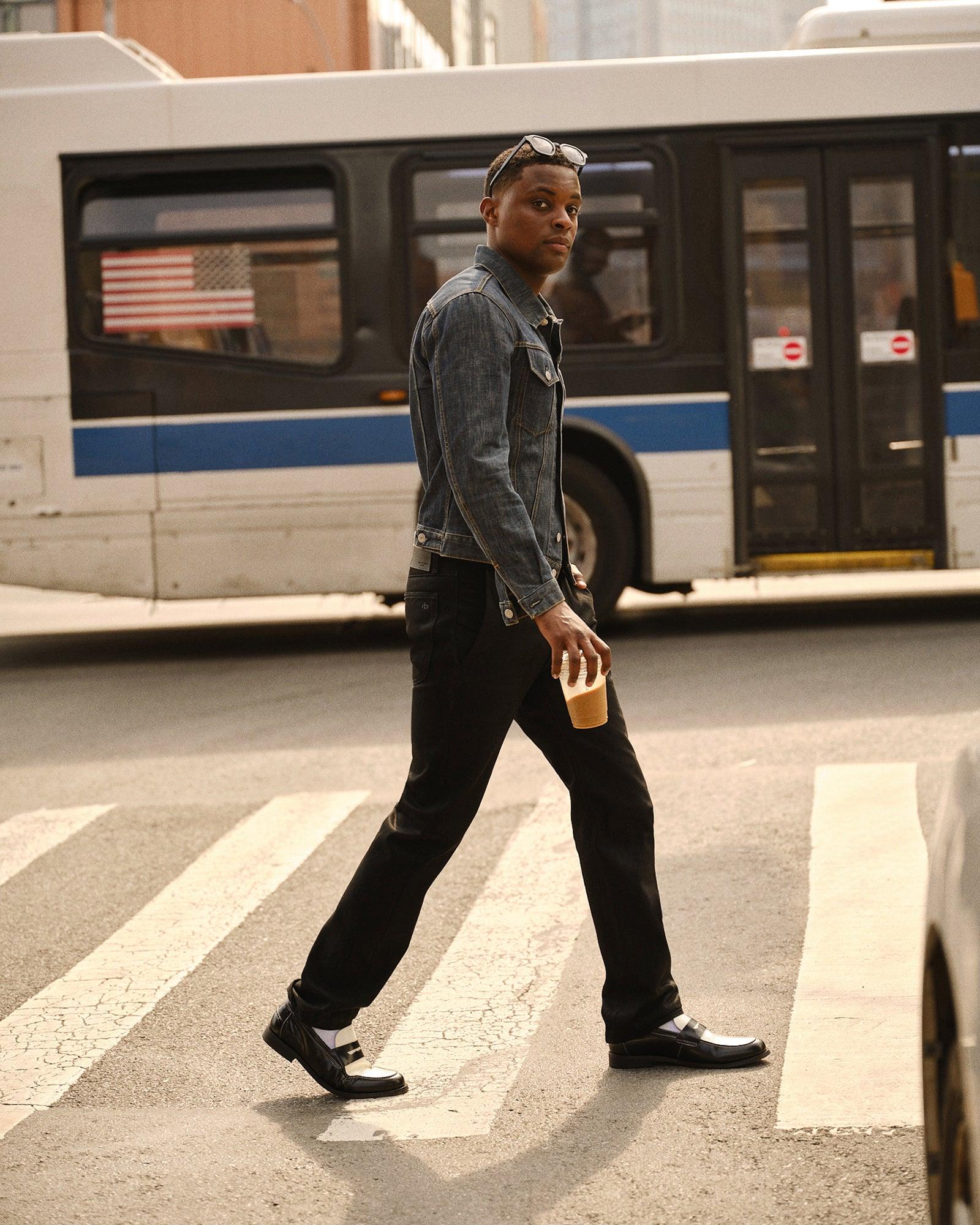 NATAN BLACK/WHITE LEATHER Male Product Image