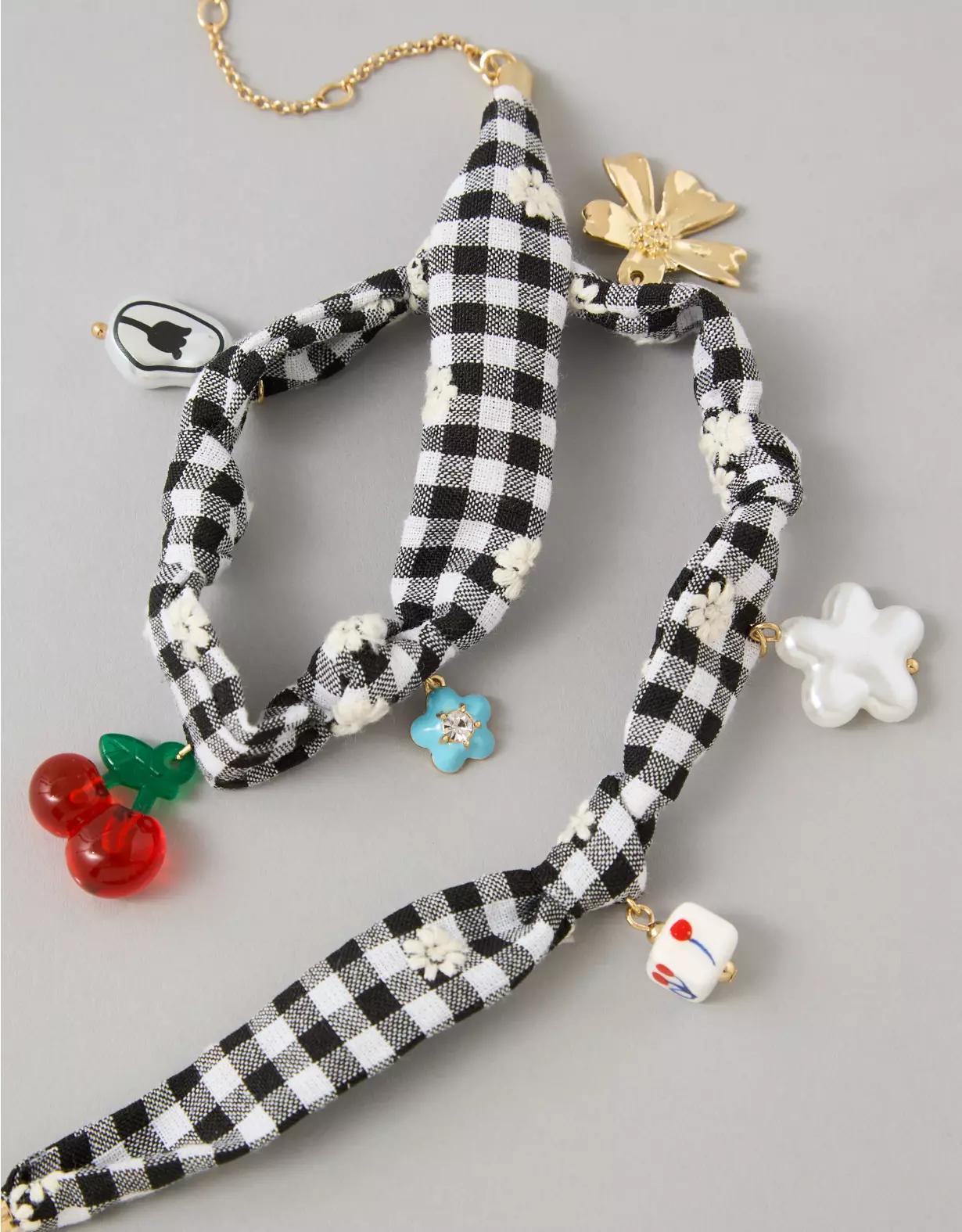 AEO Gingham Charm Necklace Product Image