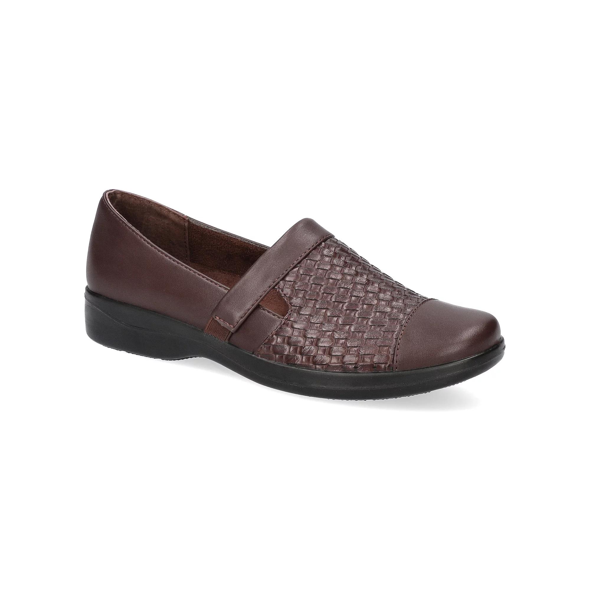 Easy Street Women's Destiny Slip-on Comfort Flats, Size: 8, Brown Woven Embossed Product Image