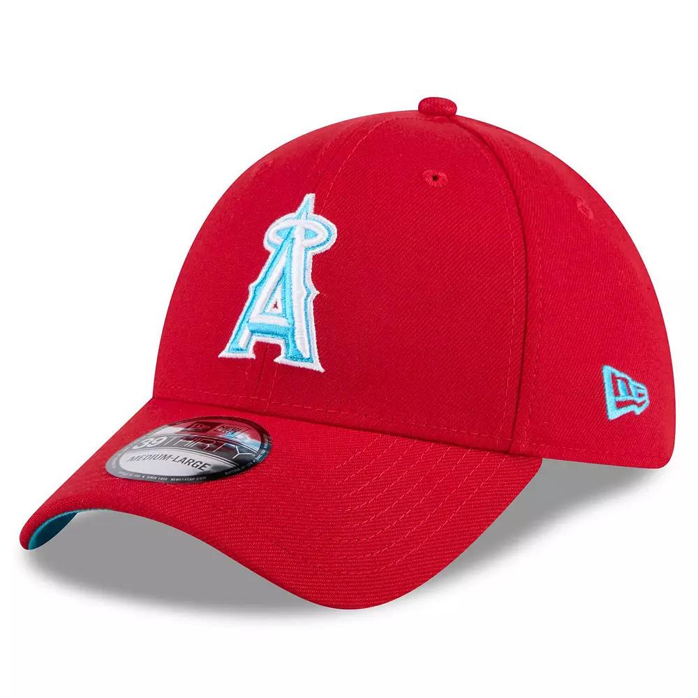 Men's New Era Red Los Angeles Angels 2024 Father's Day 39THIRTY Flex Hat,  Product Image