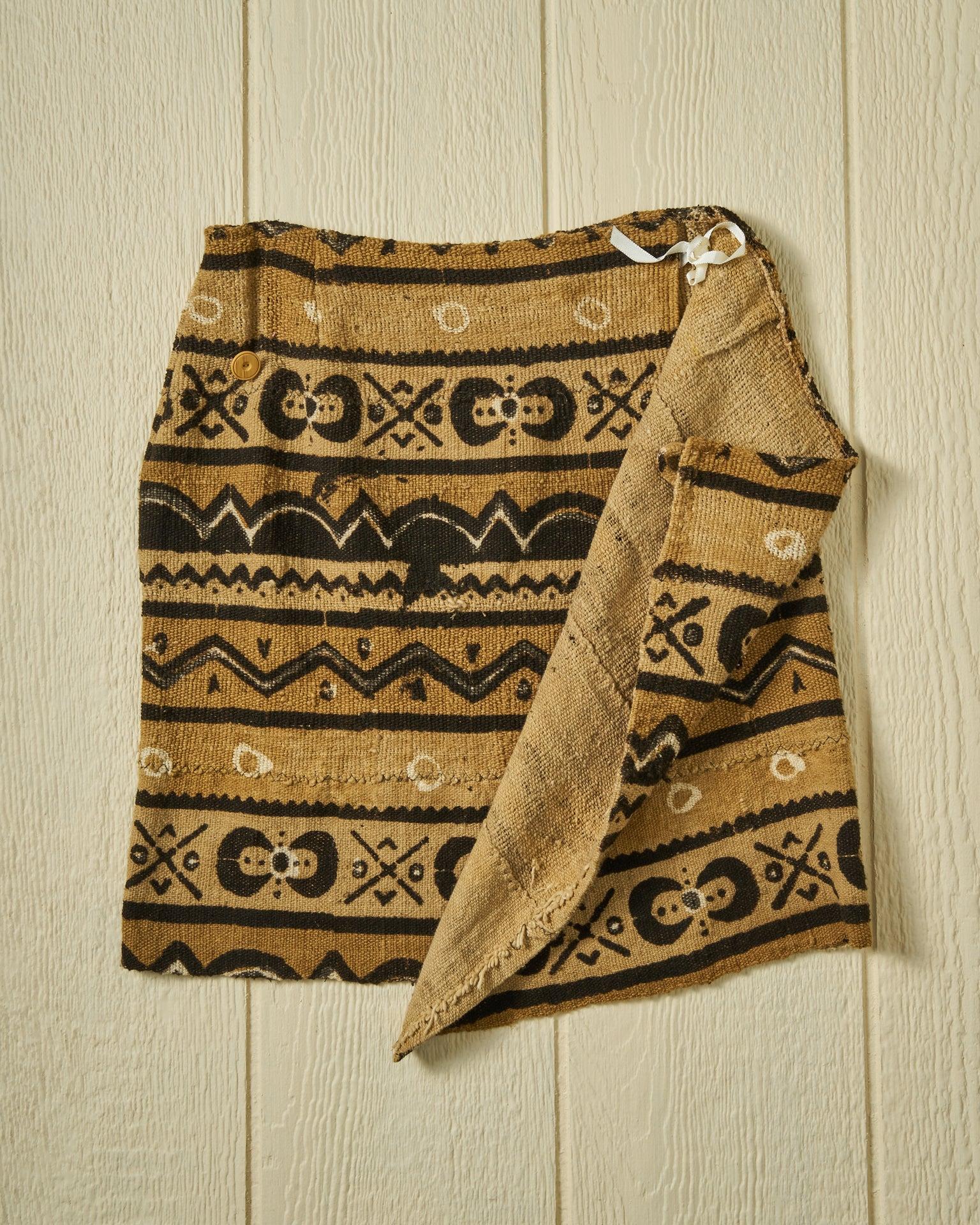 Wrap Skirt in Heavyweight Mud Cloth Product Image