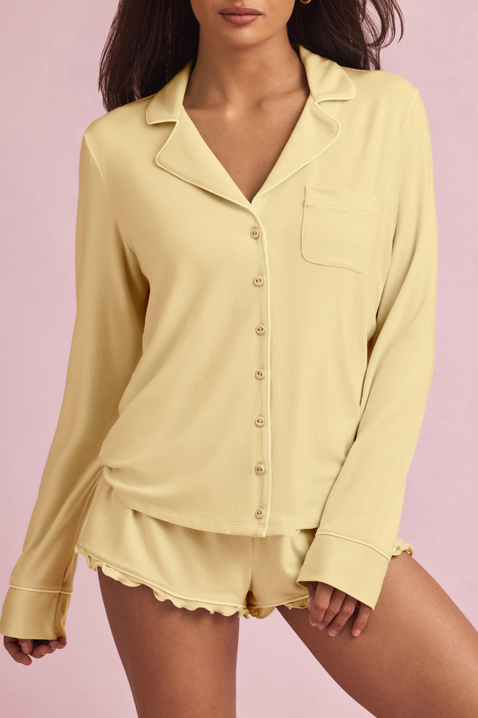 Modal Long-Sleeve Pyjama Top in Mint Product Image