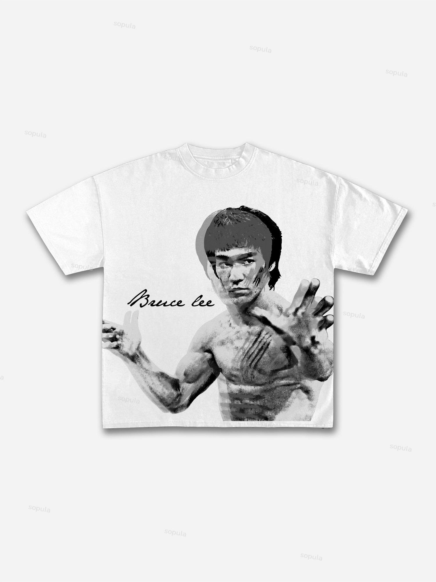 Vintage Bruce Lee Graphic Cotton T-shirt Product Image