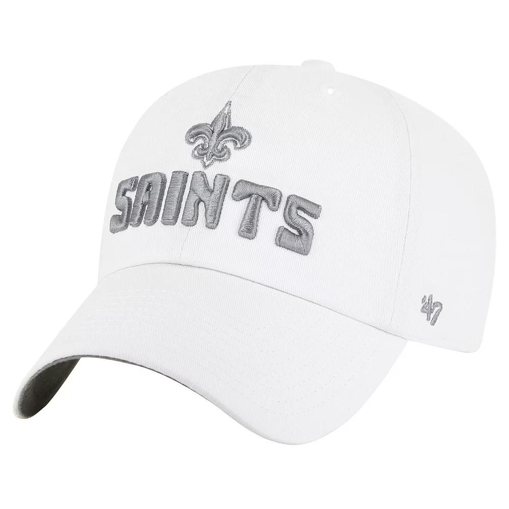 Women's '47 White New Orleans Saints Luminace Clean Up Adjustable Hat Product Image