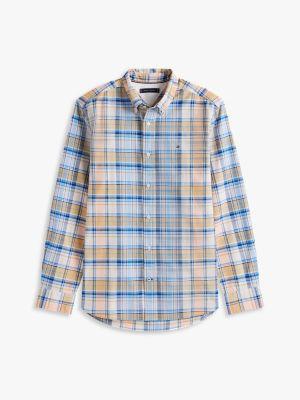 Regular Fit Madras Stretch Oxford Shirt Product Image