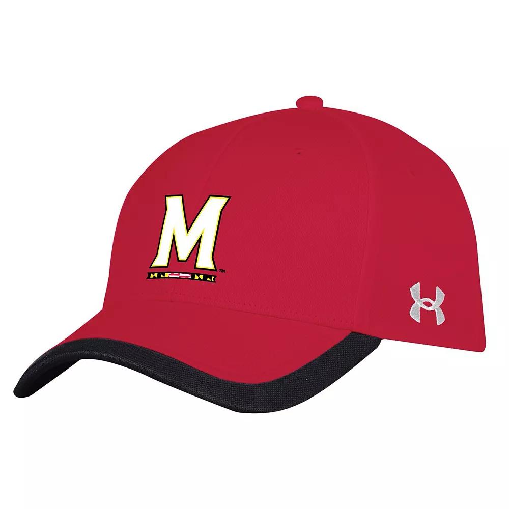 Men's Under Armour Red Maryland Terrapins Sideline Blitzing Accent Adjustable Hat Product Image