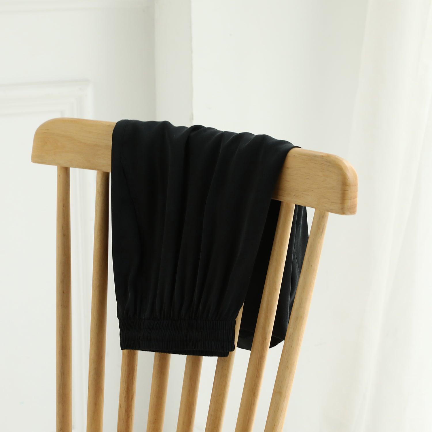 Black Sueded Pure Mulberry Silk Men's Shorts | Mid Waist | 19 Momme Sueded Silk Charmeuse Product Image