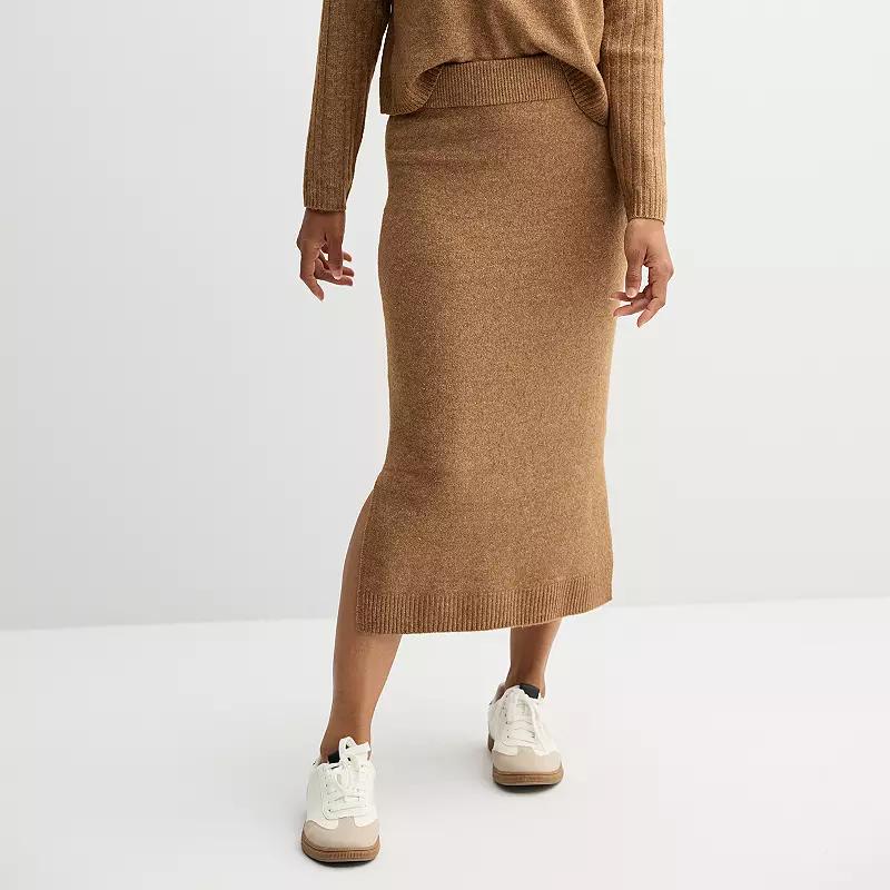 Petite Sonoma Goods For Life® Midi Sweater Skirt, Women's, Size: Small Petite, Tosa Brown Product Image