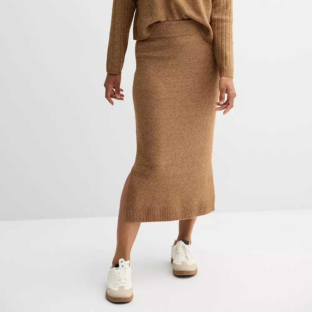 Petite Sonoma Goods For Life® Midi Sweater Skirt, Women's, Size: Small Petite, Tosa Brown Product Image