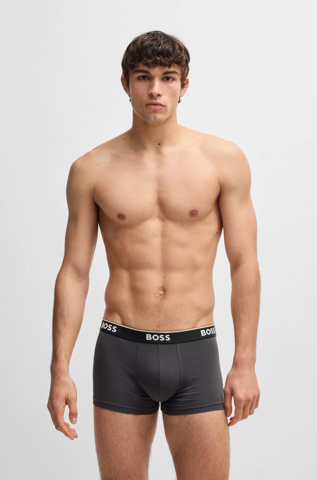 Three-pack of stretch-cotton trunks with logo waistbands Product Image