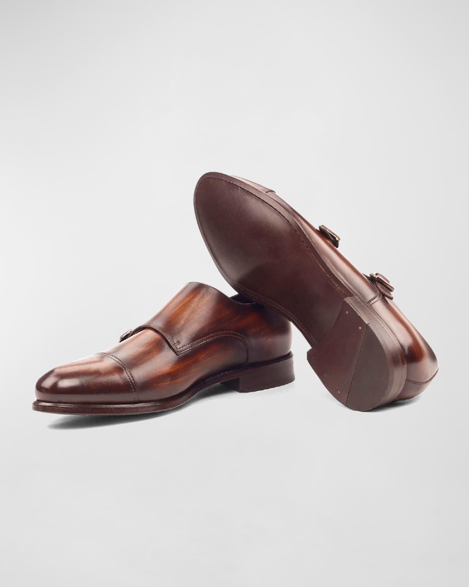 Men's Regal Two-Tone Patina Leather Double-Monk Loafers Product Image
