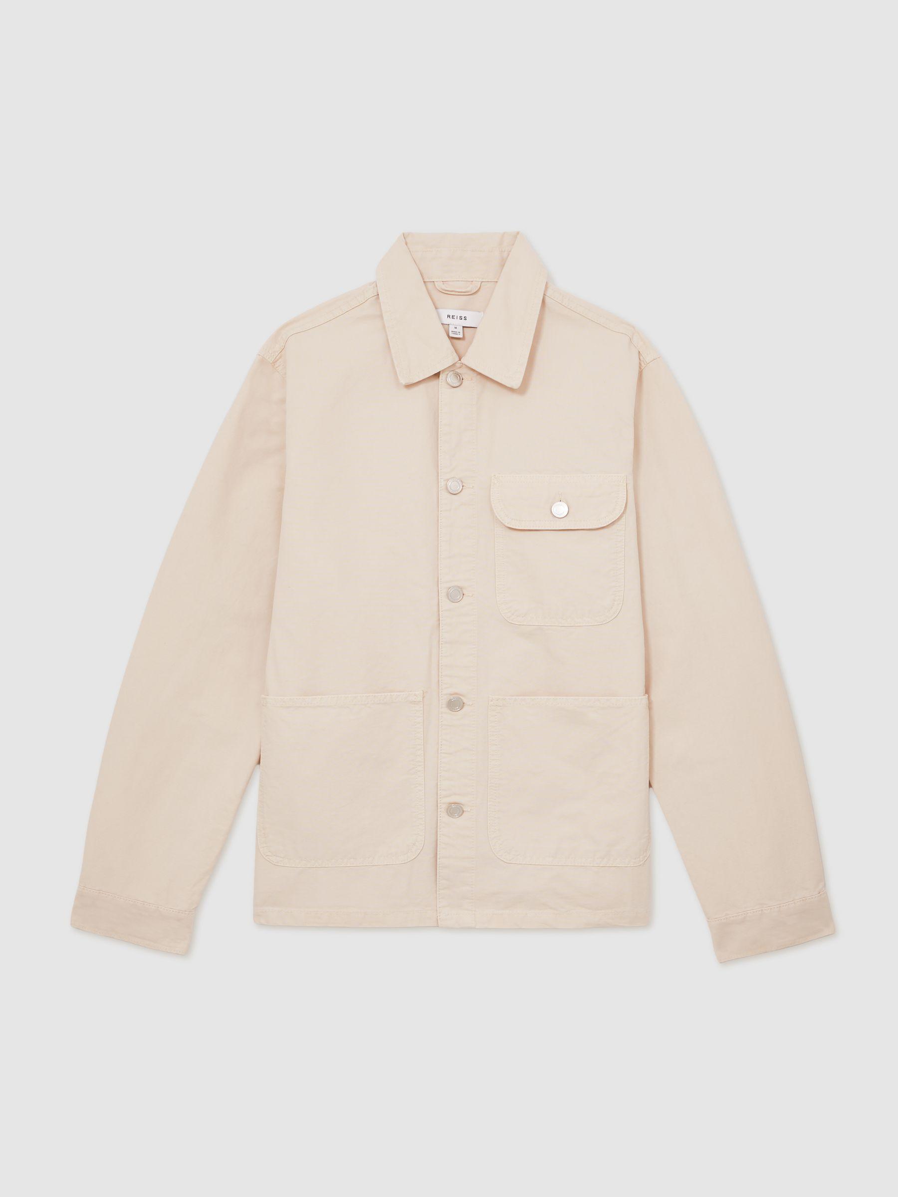 Cotton Worker Jacket in Stone Product Image