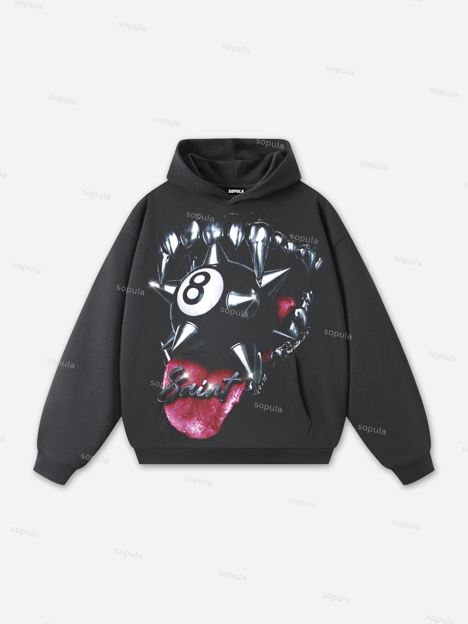 Classic Cross Graphic Oversized Hoodie Product Image