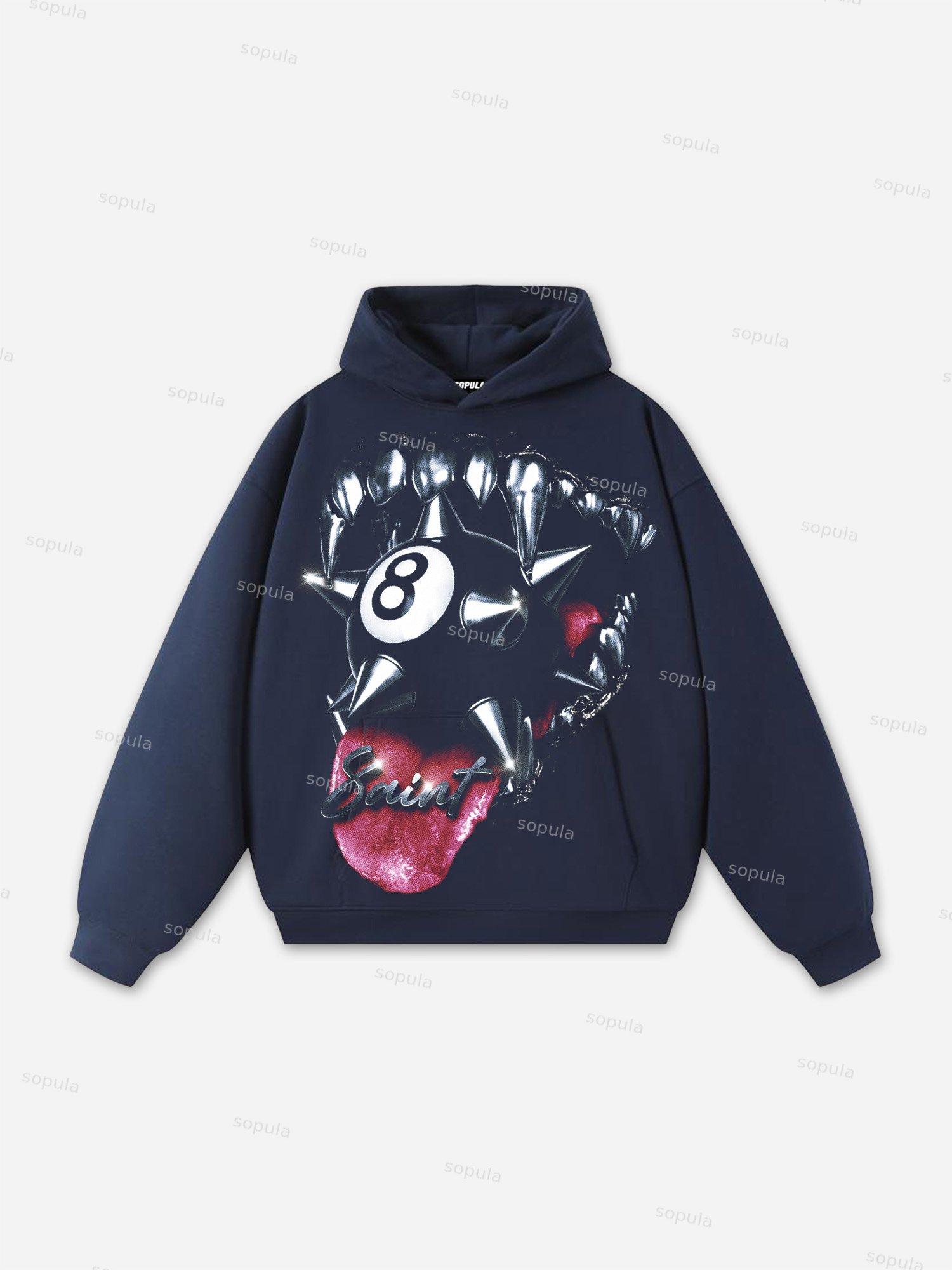 Classic Cross Graphic Oversized Hoodie Product Image