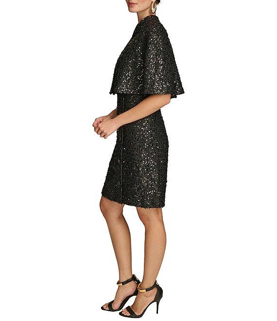 Donna Karan Sequin Tweed Scoop Neck Jacket Dress Product Image
