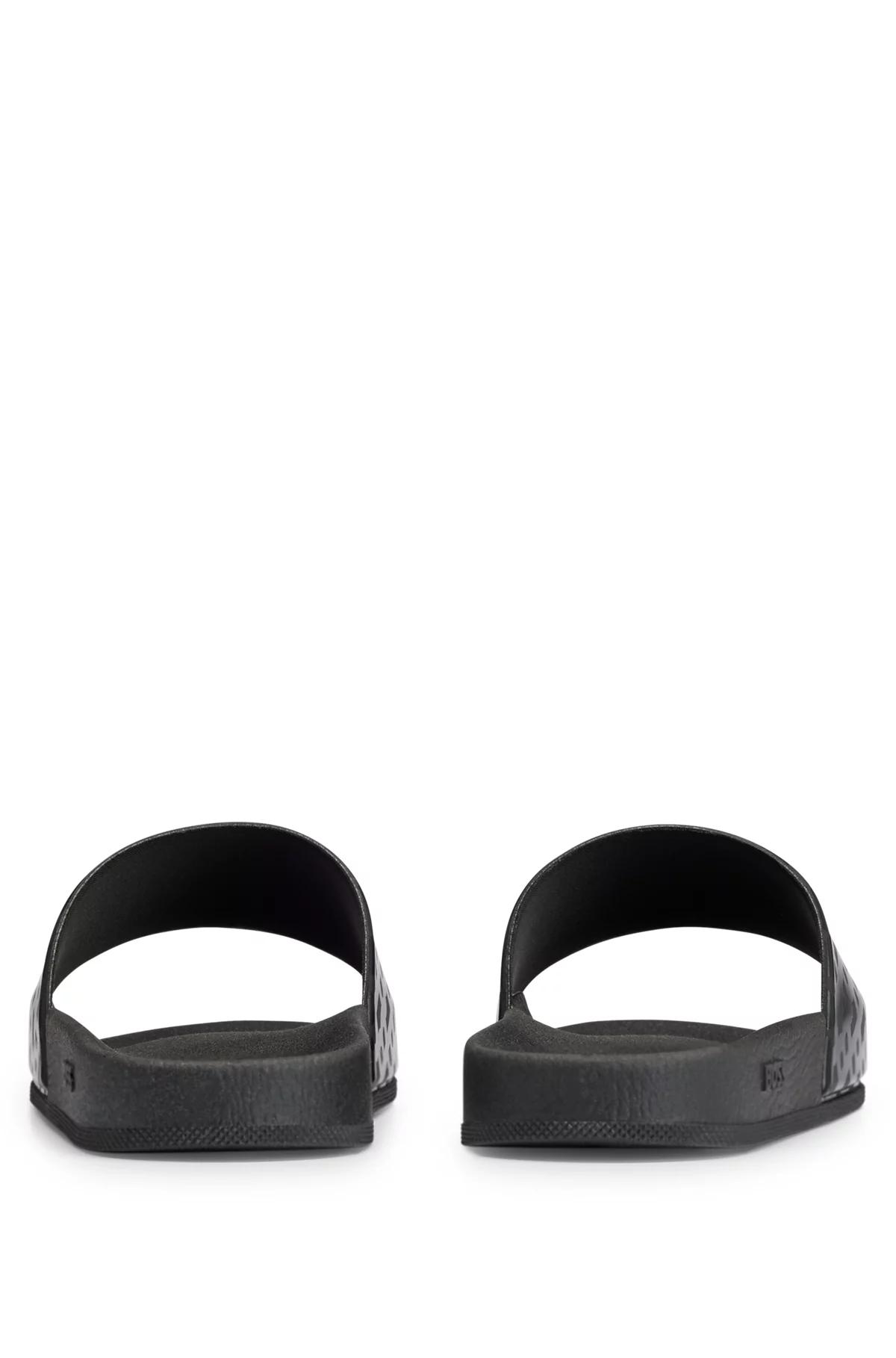 Boss Italian-Made Slides with Monogram Strap Product Image
