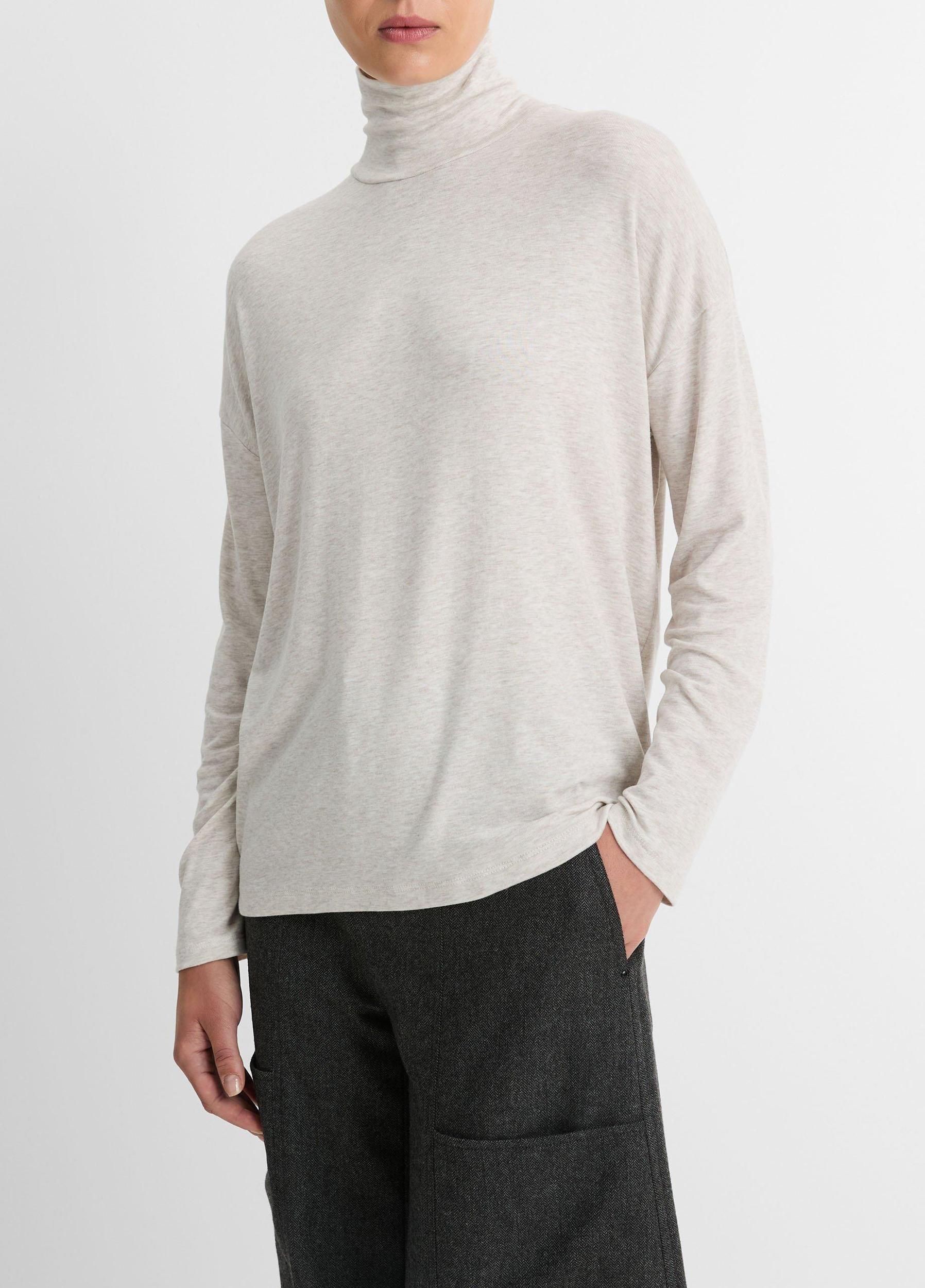 Relaxed Long-Sleeve Turtleneck Top Product Image