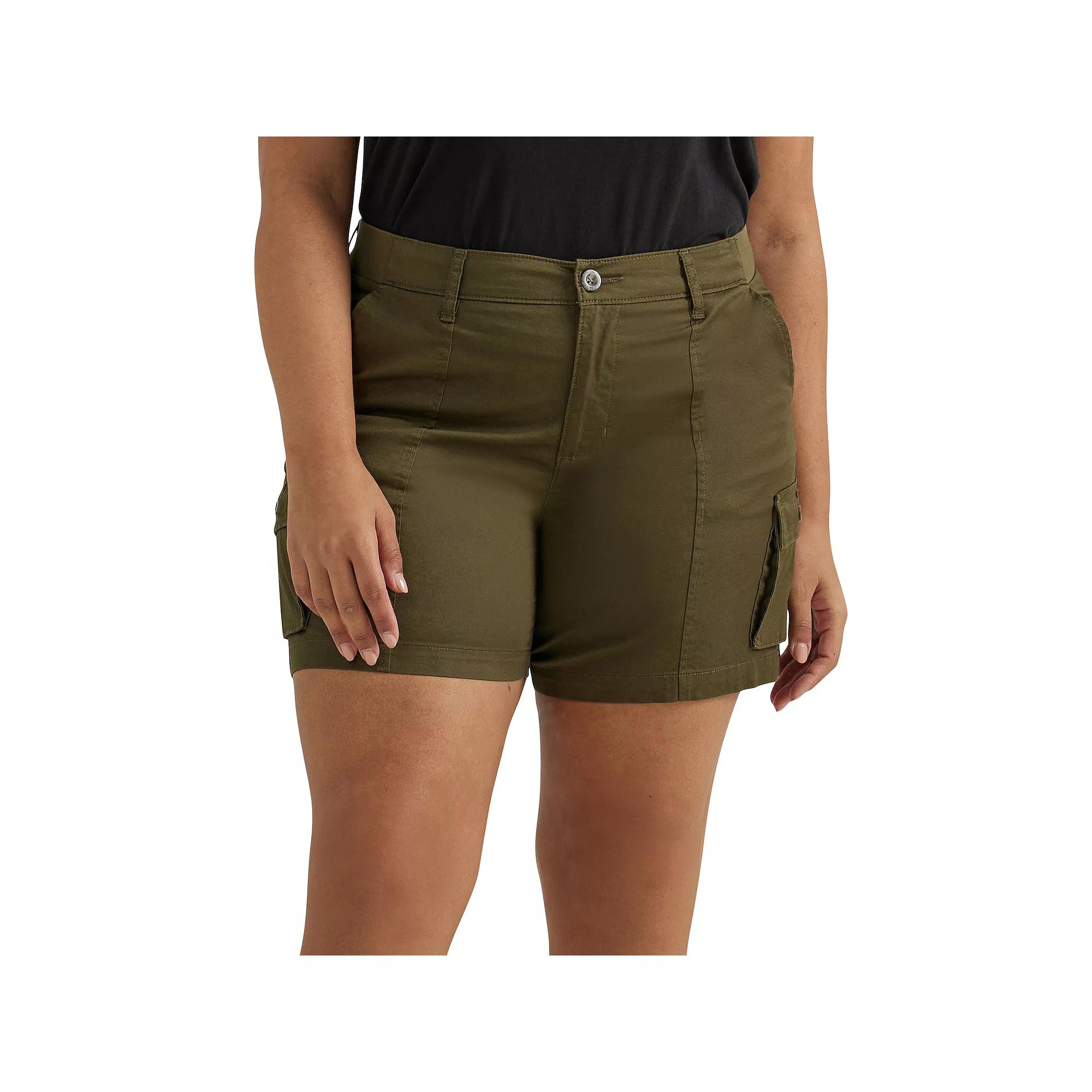 Plus Size Lee® Flex To Go Cargo Shorts, Women's, Size: 20 W, Olive Black Product Image