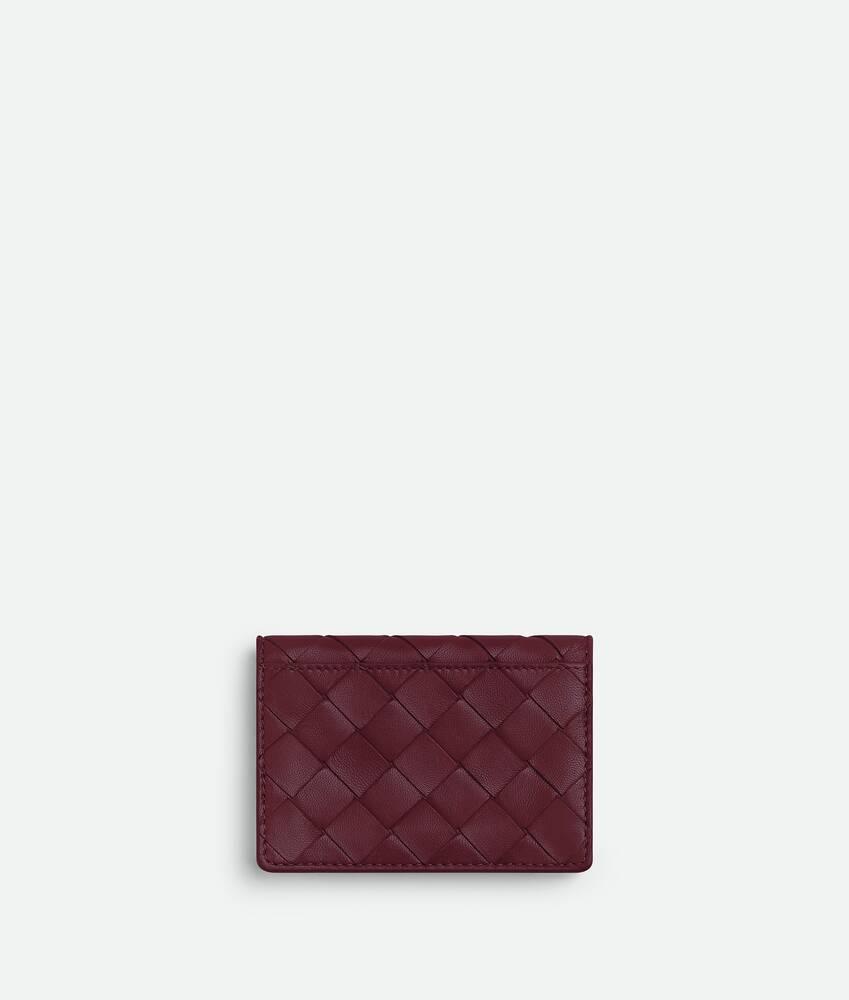 Women's Intrecciato Business Card Case in Barolo Product Image