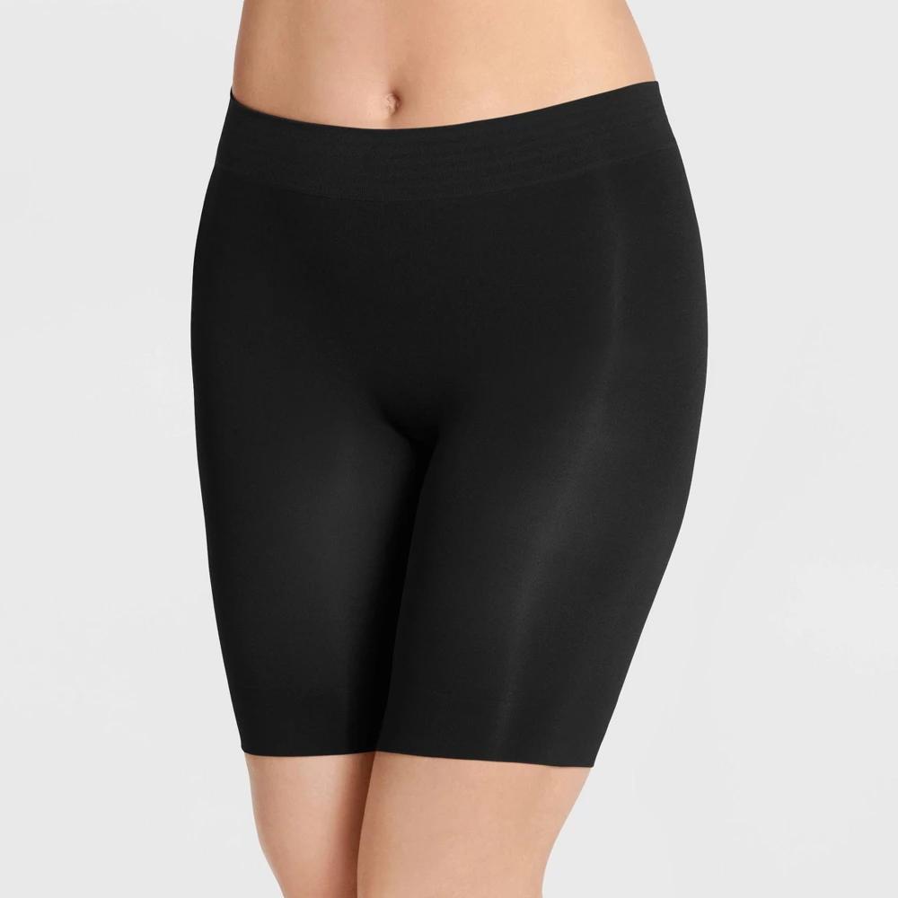 Jockey Generation™ Women's Ultralight Smoothing Cooling No-Chafe Slipshorts - Black XL: Seamless Knit Shapewear Product Image