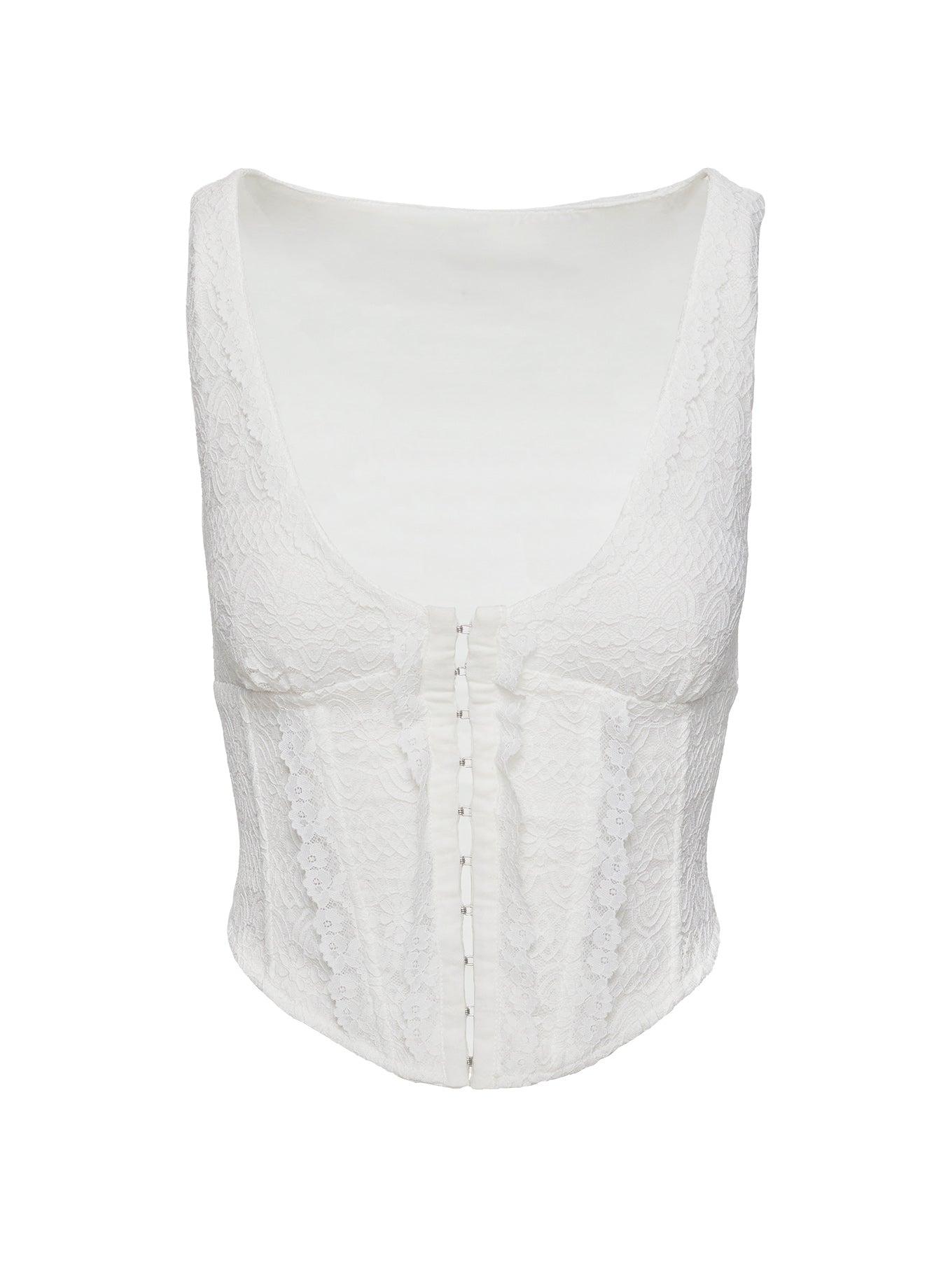 Buttacupe Lace Corset Top White Product Image