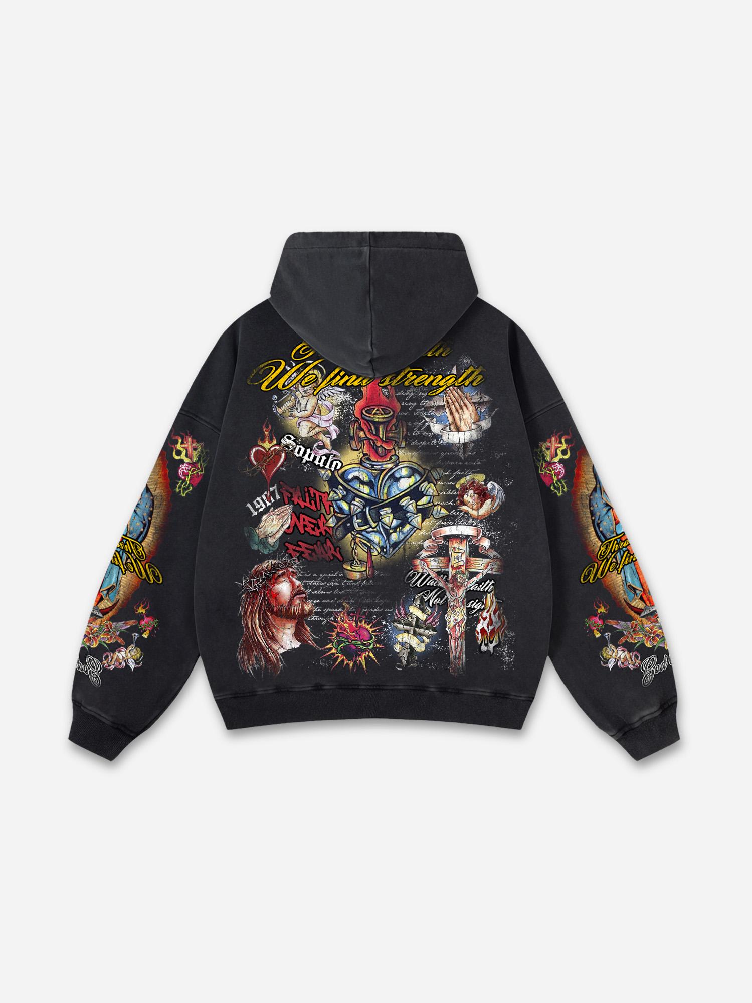 Fly By Choice X Spacestation Graphic Print Acid Wash Hoodie Product Image