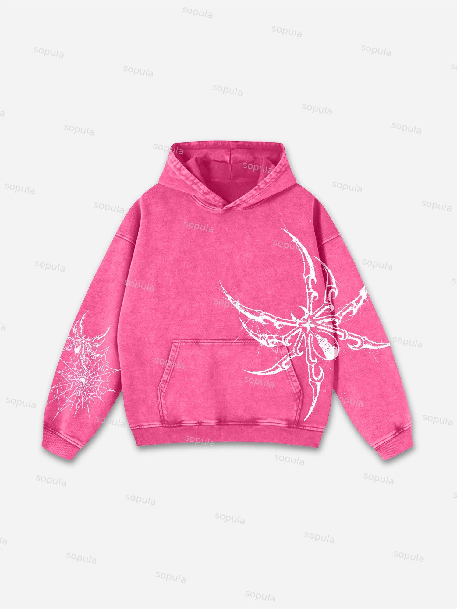 Sopula Vingate Portrait Phantom Graphic Acid Washed Oversized Hoodie Product Image