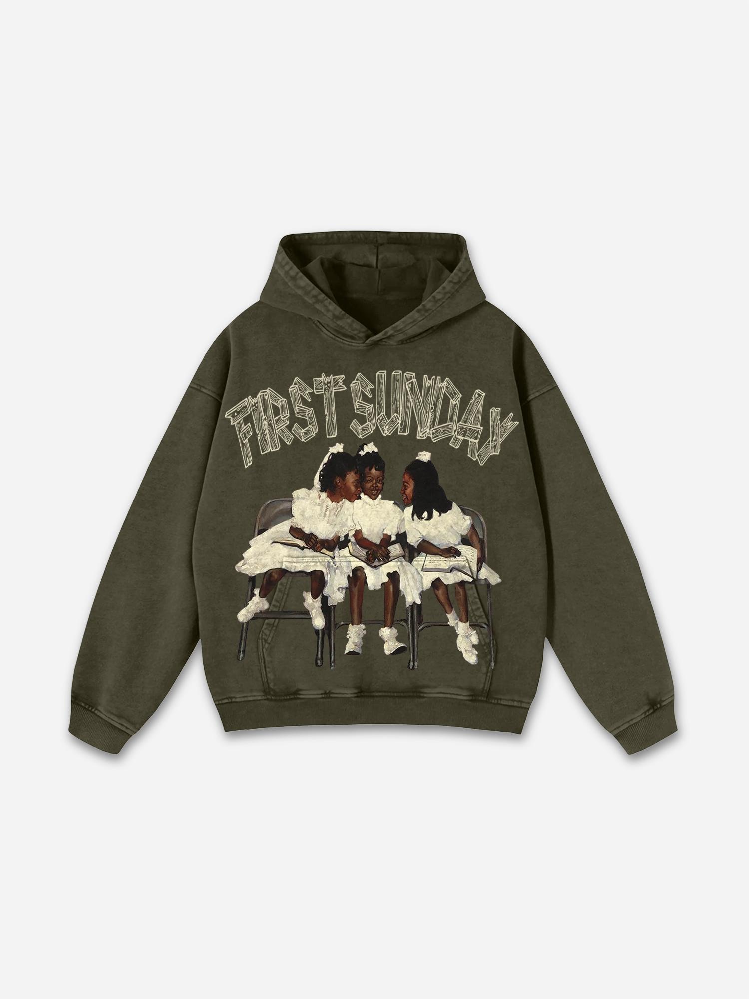 Sopula Vintage Til Death Do Us Part Graphic Acid Washed Hoodie Product Image