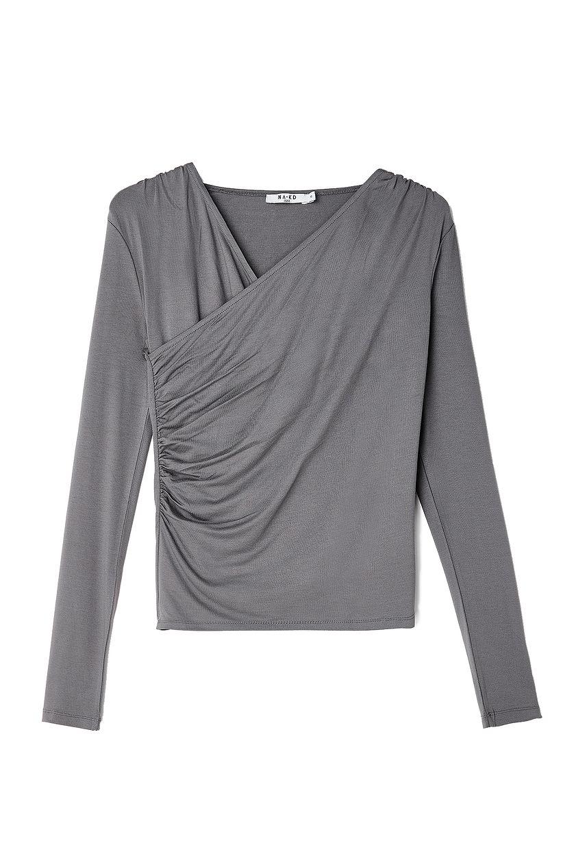 Soft Line Draped Top Grey Product Image
