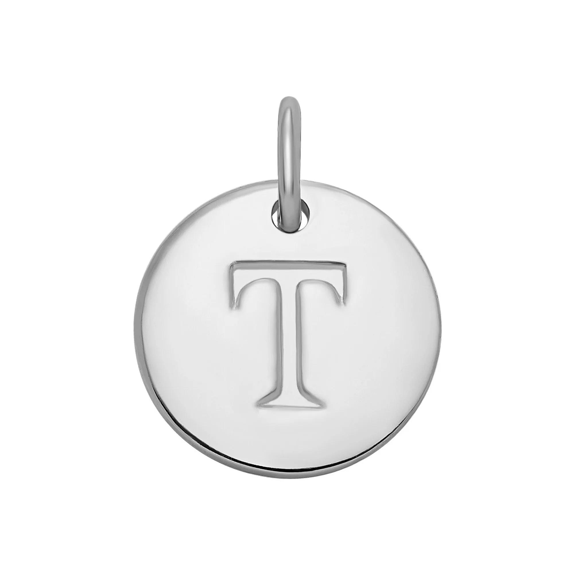 PRIMROSE Sterling Silver Letter Disc Charm, Women's, Sterling Silver F Product Image