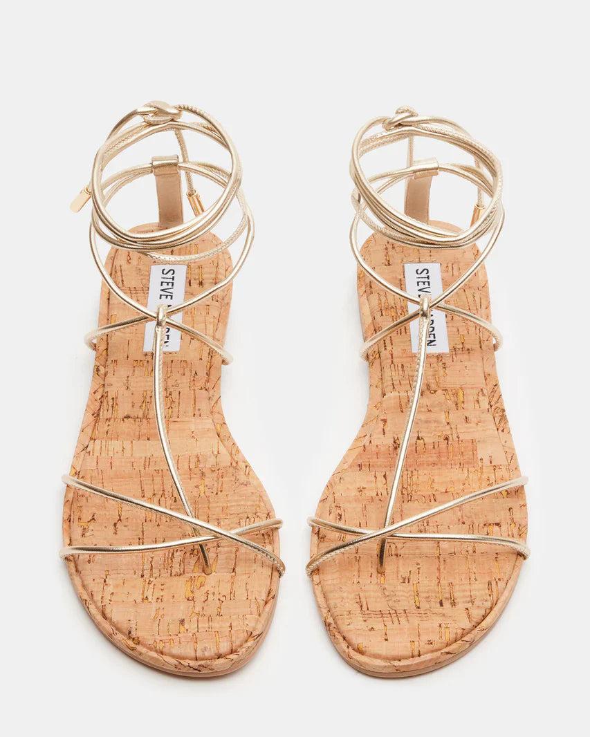 Steve Madden | Myrtle Lace Up Sandals | Gold Product Image