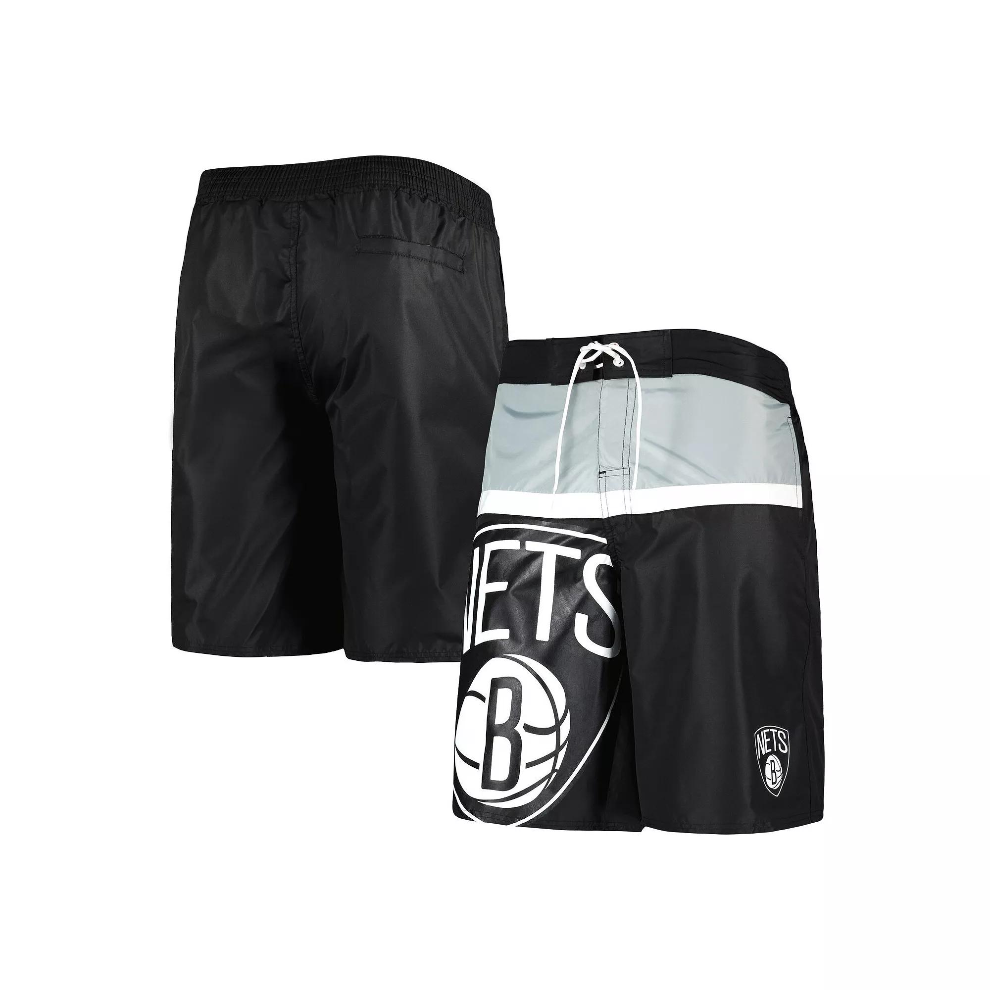 Men's G-III Sports by Carl Banks Black Brooklyn Nets Sea Wind Swim Trunks,  Product Image