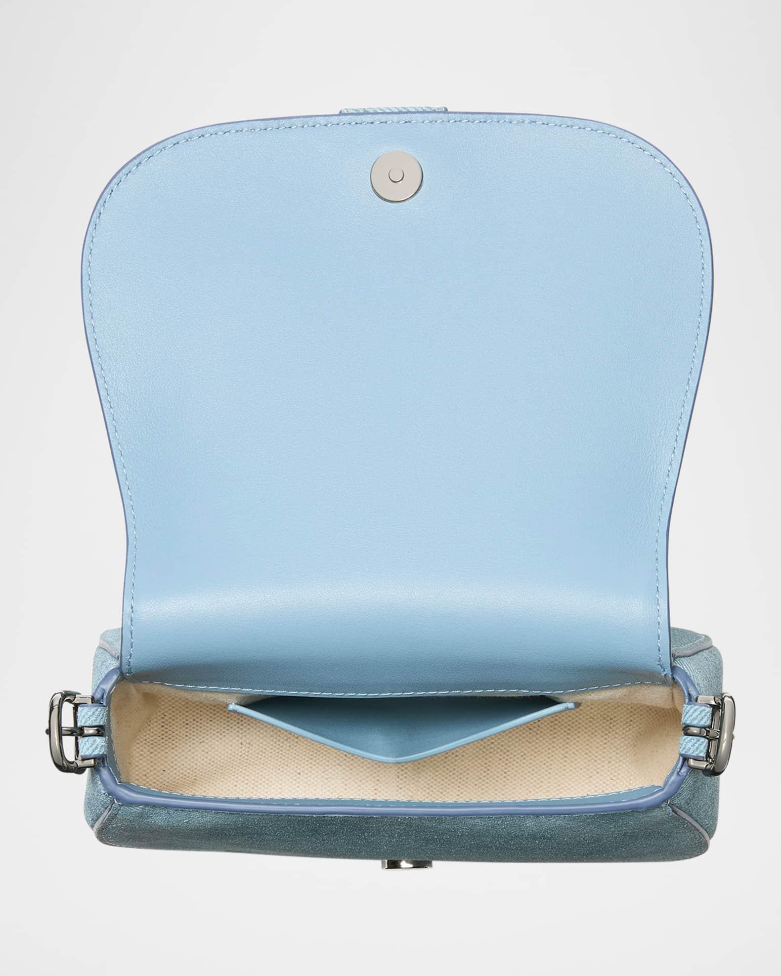 nouveau denim suede mini saddle crossbody bag Product Image